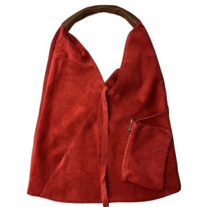 Borsa da donna di camoscio rosso