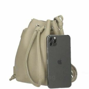 Borsa da donna a tracolla di vera pelle beige