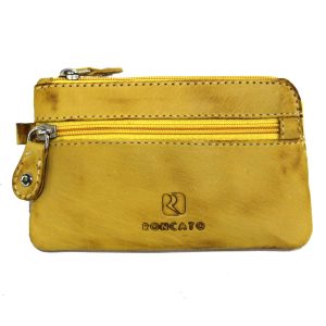 Portachiavi in pelle giallo Roncato