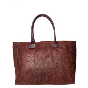 Borsa maxi da donna in vera pelle bordeaux