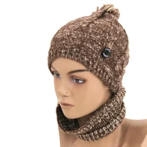 Set scaldacollo e cappello beige Carrera